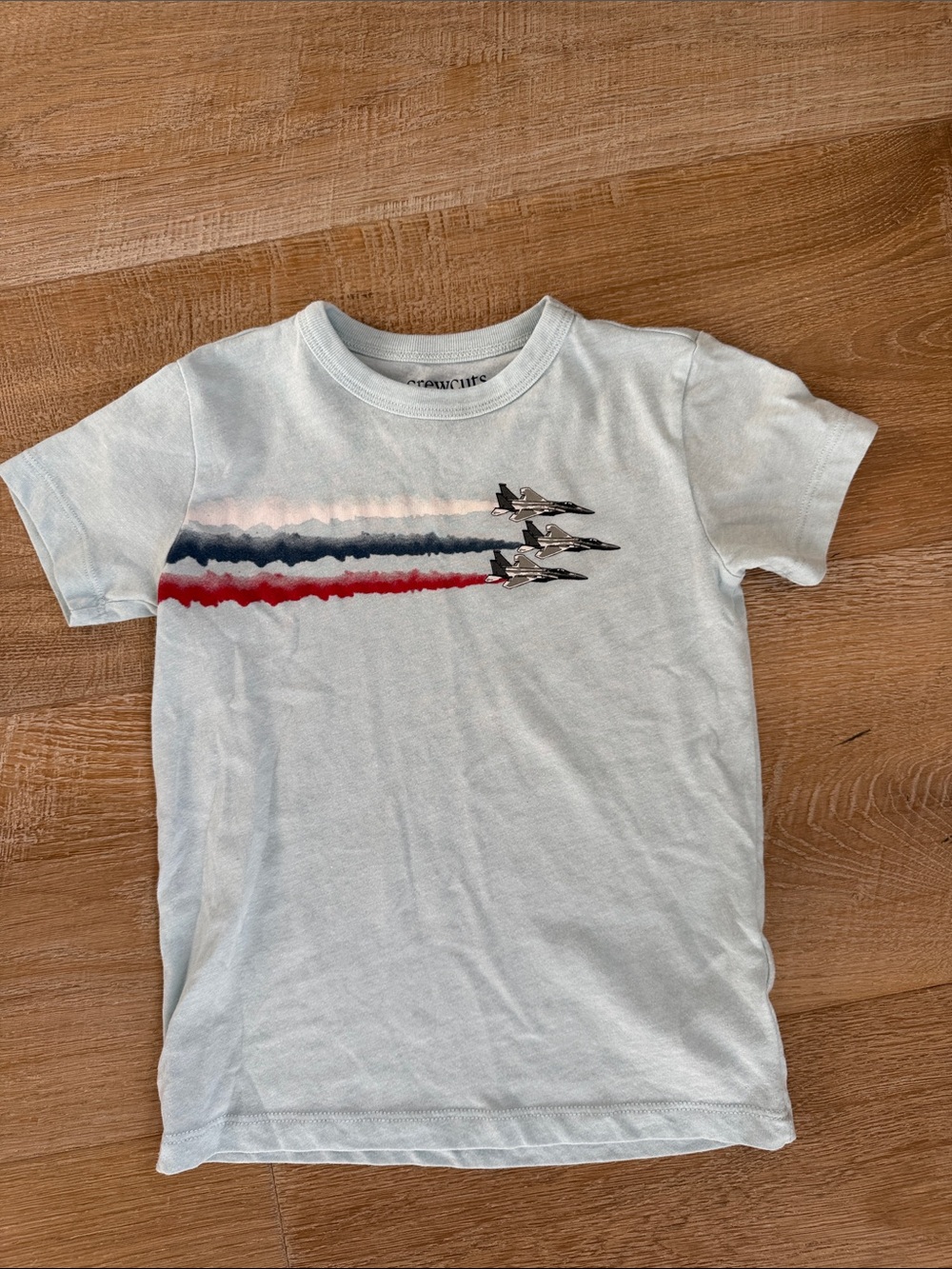 Crewcuts Light Blue Tee with Jet Formation Graphic